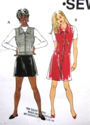 2491 WRAP/ BUTTON SKIRT, LINED VEST PATTERN XS-XL